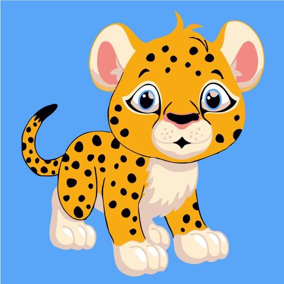 Colourful paint by numbers artwork for kids